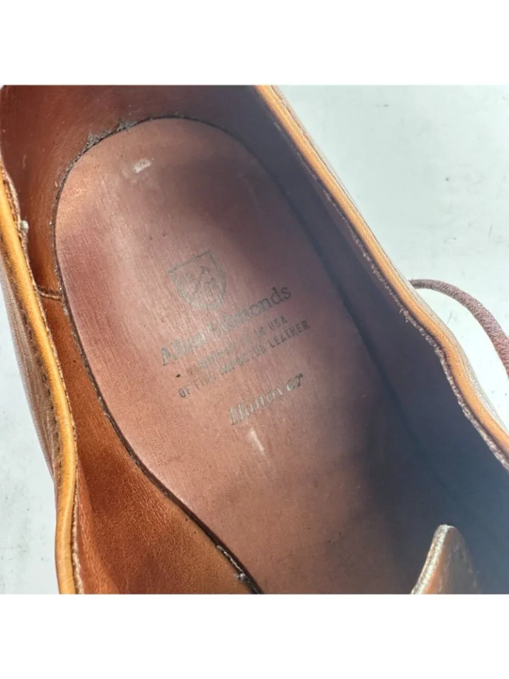 Allen Edmonds Hanover Men Size 12D Brown Leather Whole Cut Oxford Dress Shoes